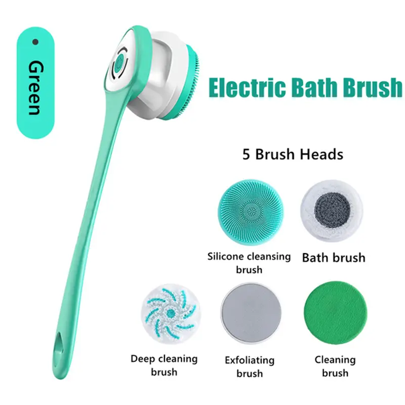 1 Electric Bath Brush Usb Silicone Back Scrubber 3 Speeds - Temu